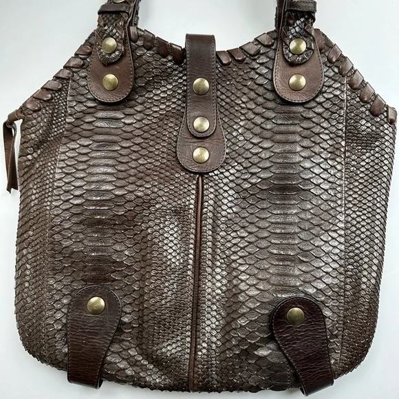 Chloe Brown Python Leather Tote Bag– Rare and Luxe. - Picture 2 of 9